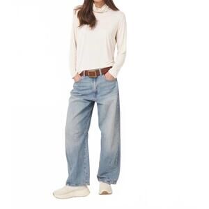 NEW REPEAT CASHMERE cotton turtleneck sweater in ivory